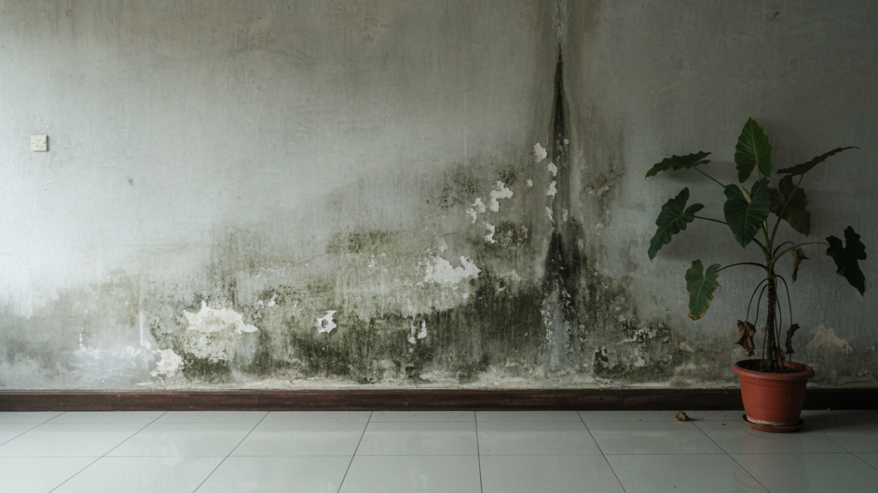 Kondisi Dinding dalam ruangan yang lembab
