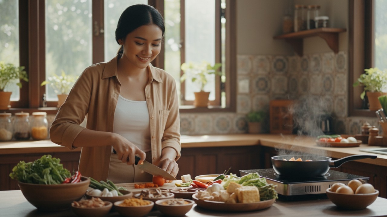 Suasana dapur saat menikmati proses memasak