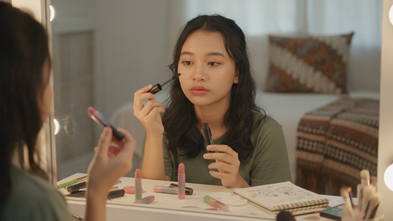 Latihan makeup sederhana di masa remaja