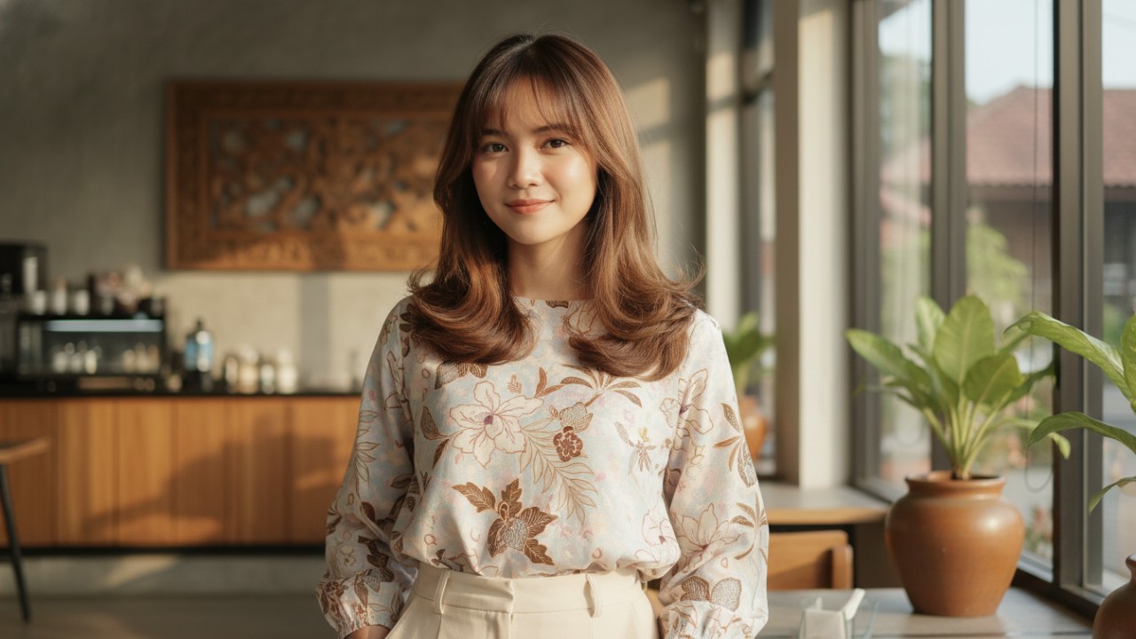 lustrasi berbagai gaya rambut wanita Korea yang modern dan stylish.