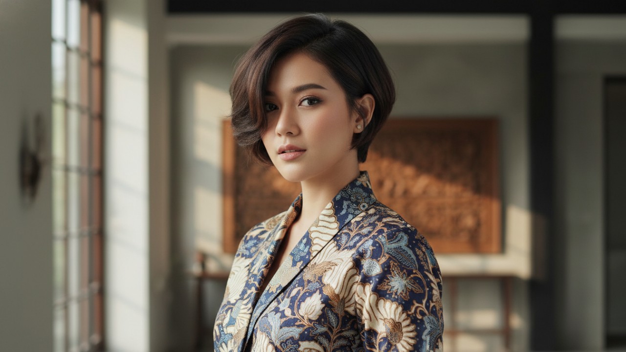 &ndash; Long Pixie dengan bagian atas lebih panjang tampak feminin.