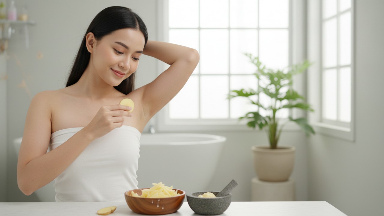 Irisan kentang digunakan sebagai perawatan ketiak.