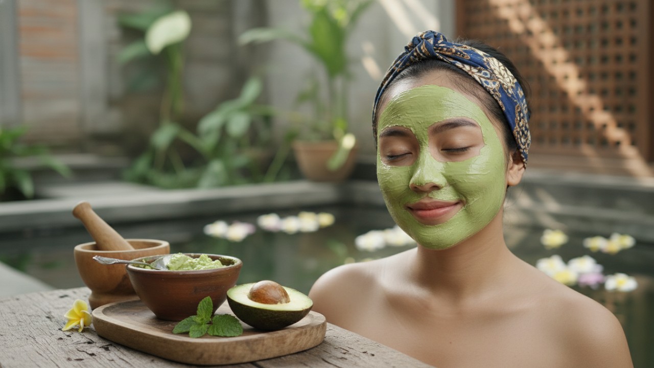 Masker alpukat untuk membantu melembapkan kulit wajah.
