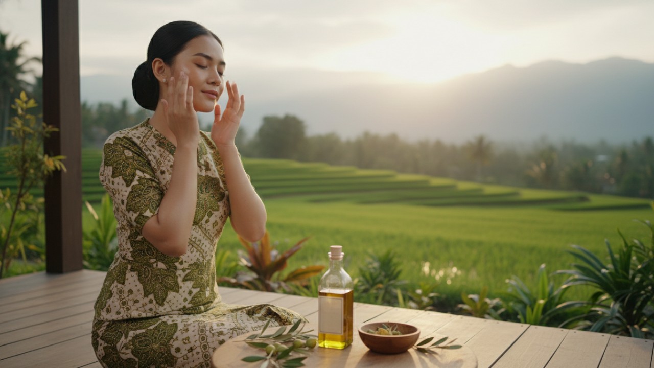 Oatmeal dan minyak alami digunakan sebagai perawatan kulit.