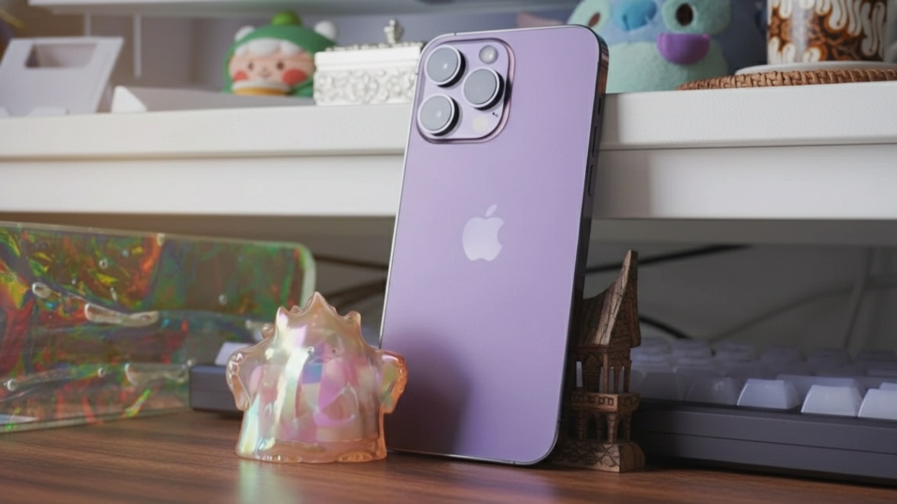 iPhone 15 Pro Max, 15 Pro, dan 14 Pro Max berjajar dengan sorotan kamera dan layar premium.