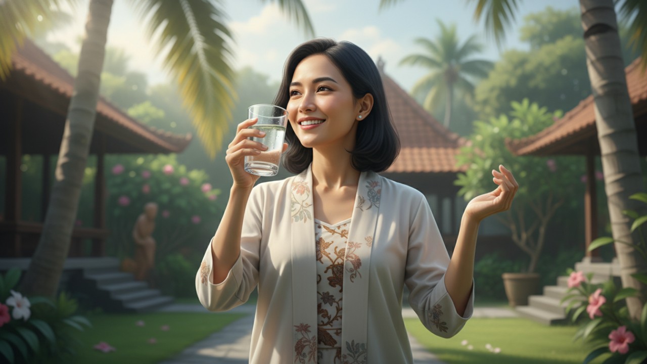 rajin meminum la air putih agar kulit badan tetap bernutrisi