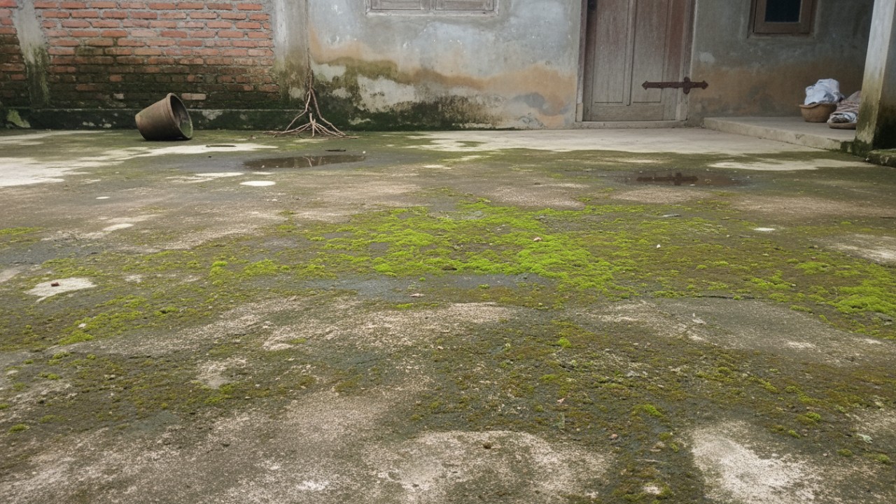 lantai cor belumut