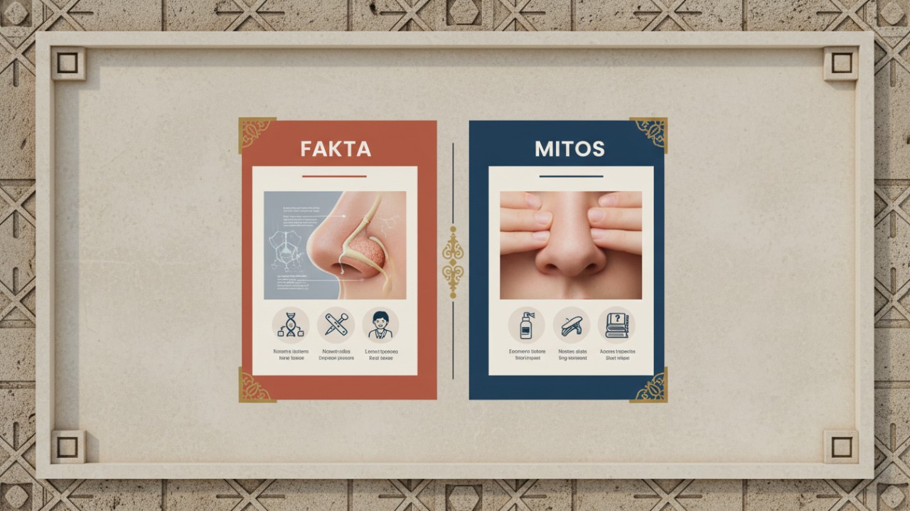Infografik perbandingan fakta dan mitos hidung mancung