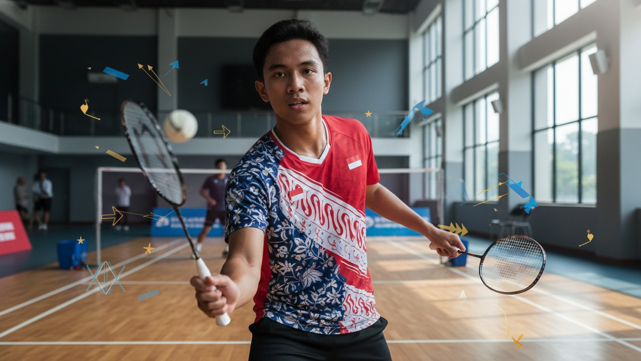Teknik servis dan backhand yang diterapkan pemula di lapangan.