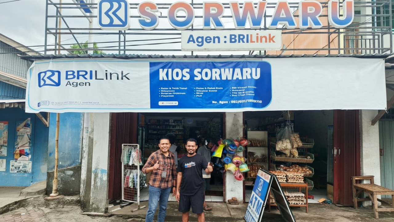 BRILink Agen Sorwaru di Kelurahan Kalabahi Tengah, Kabupaten Alor, Nusa Tenggara Timur.