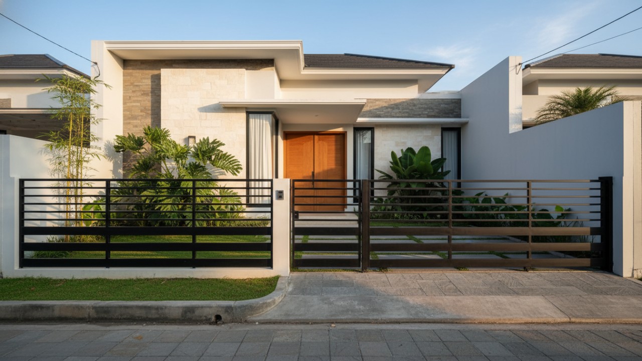 Model pagar besi hollow horizontal