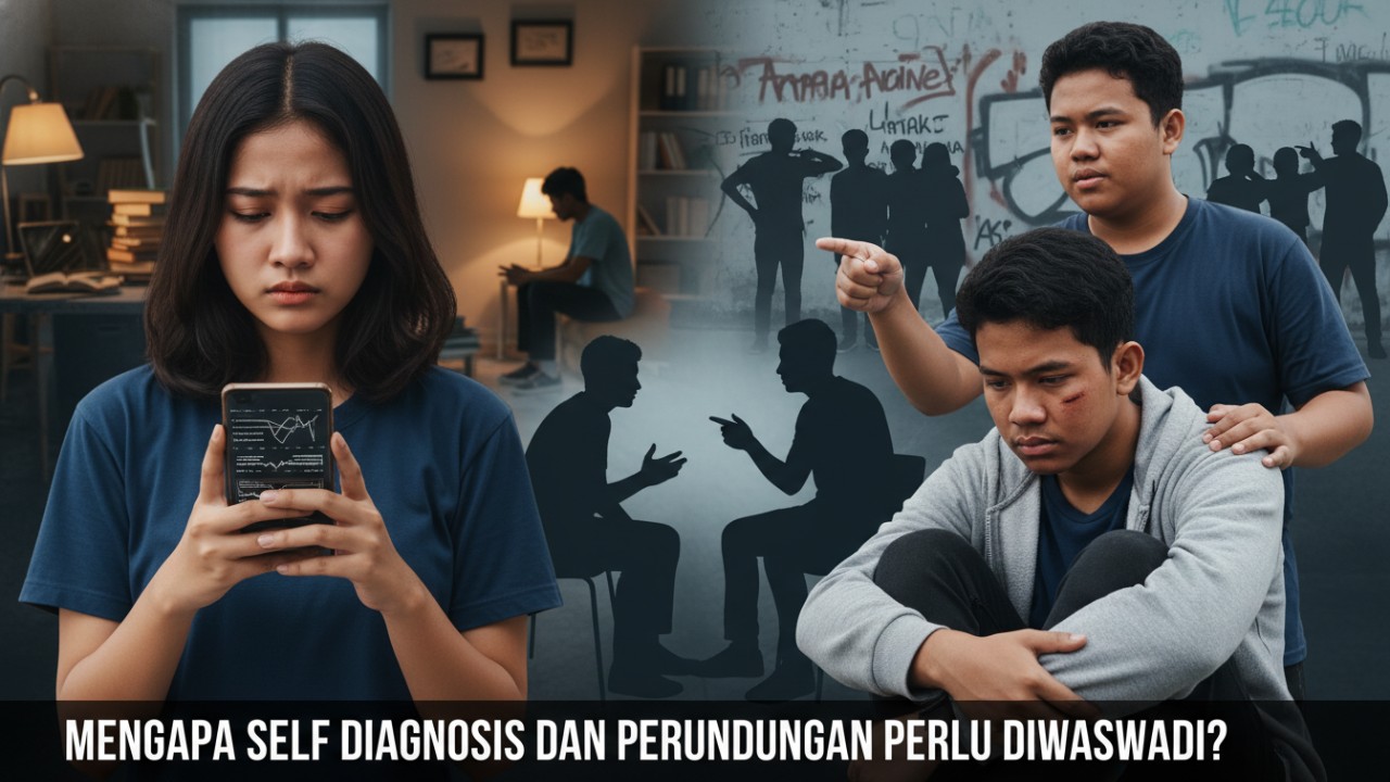Mengapa self diagnosis dan perundungan perlu diwaspadai? Akses informasi yang luas membuat sebagian remaja memilih melakukan self diagnosis terkait kondisi mentalnya. Tindakan ini berisiko karena peni