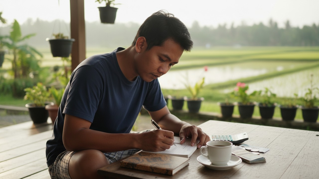 Aktivitas mencatat pengeluaran harian secara sederhana.