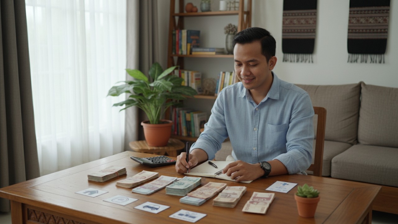 Pembagian pos anggaran untuk kebutuhan bulanan.