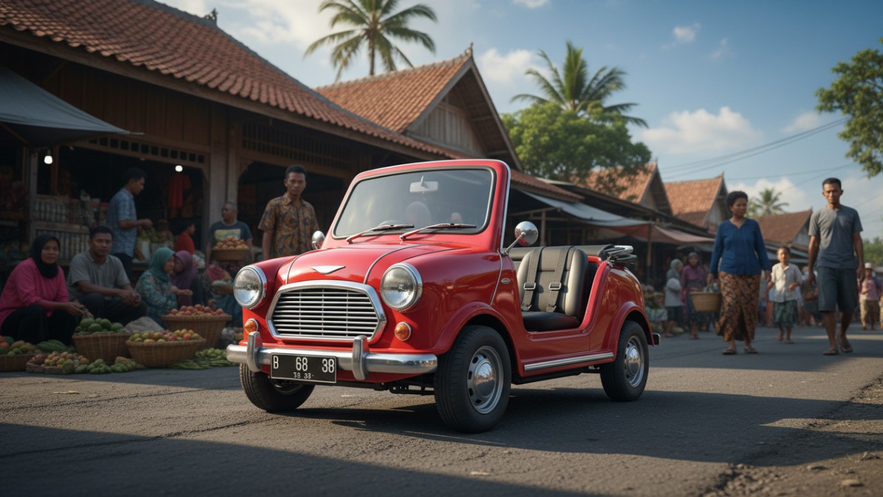 Austin Coulson Car tampak samping menonjolkan ukuran super ringkas
