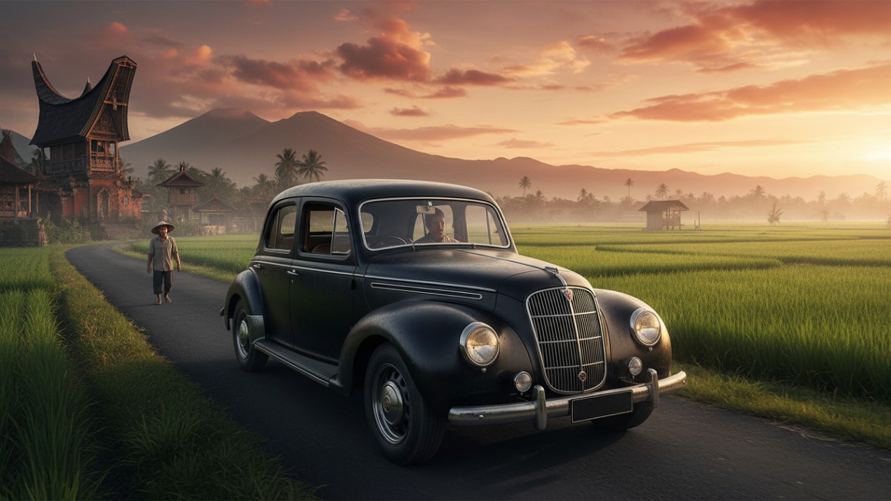 Tampilan Toyota Classic Model AA dengan warna hitam