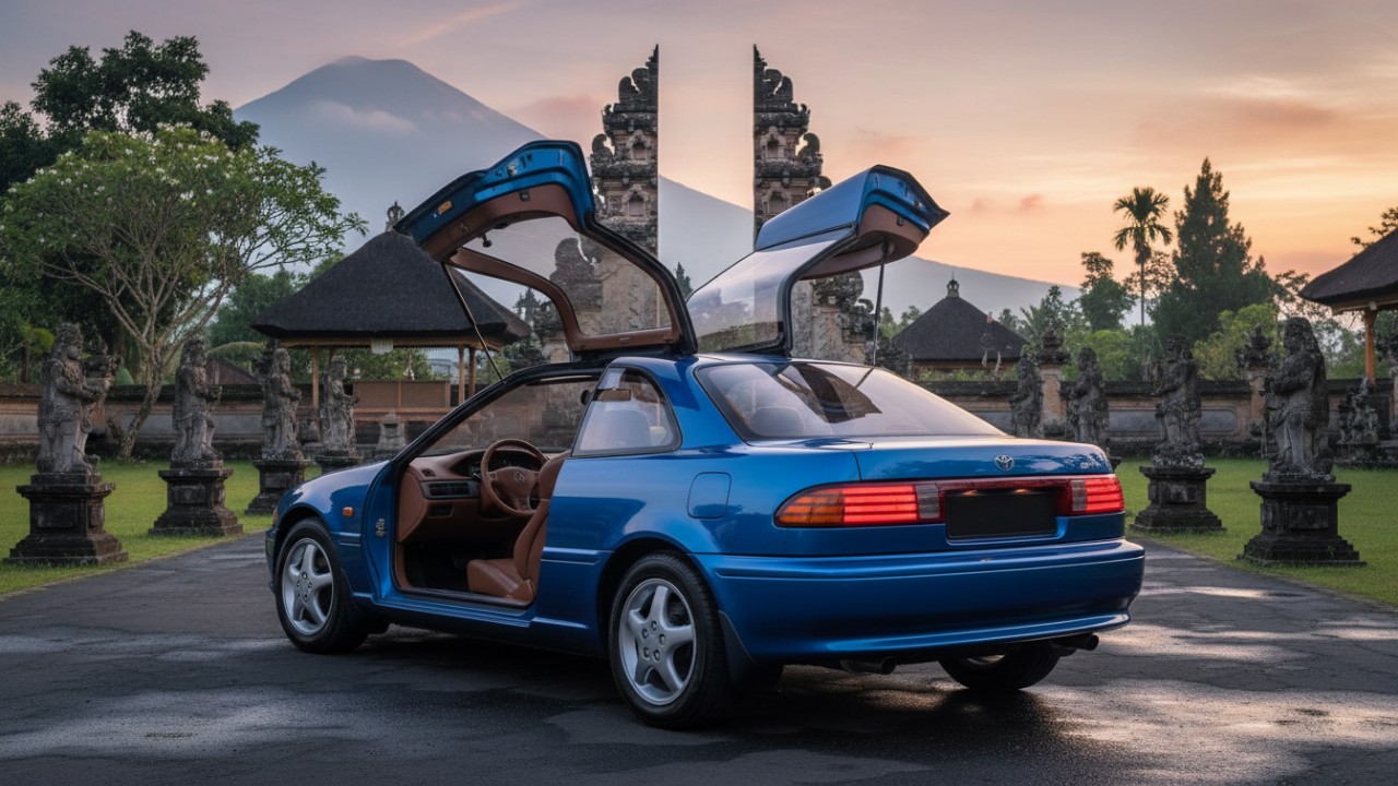 Detail pintu gullwing dan atap kaca Toyota Sera.