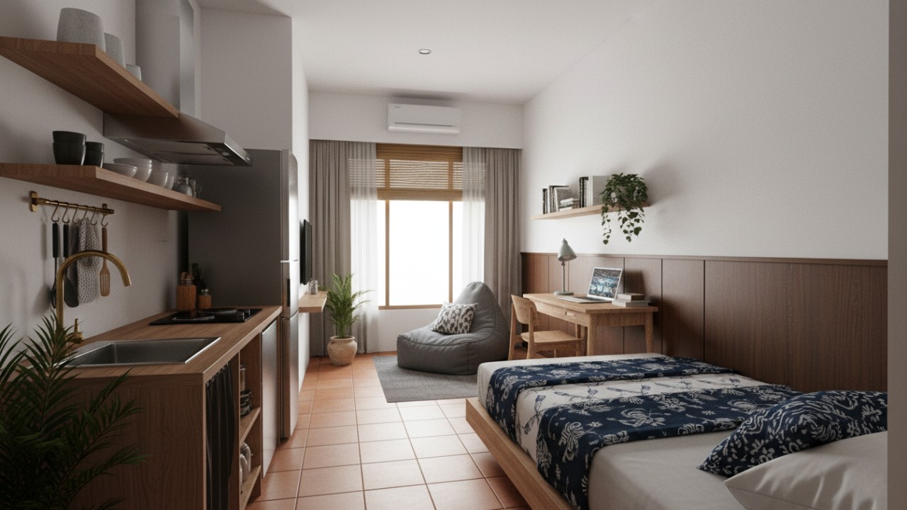 Rumah minimalis mikro dengan desain cerdas dan ruang multifungsi.