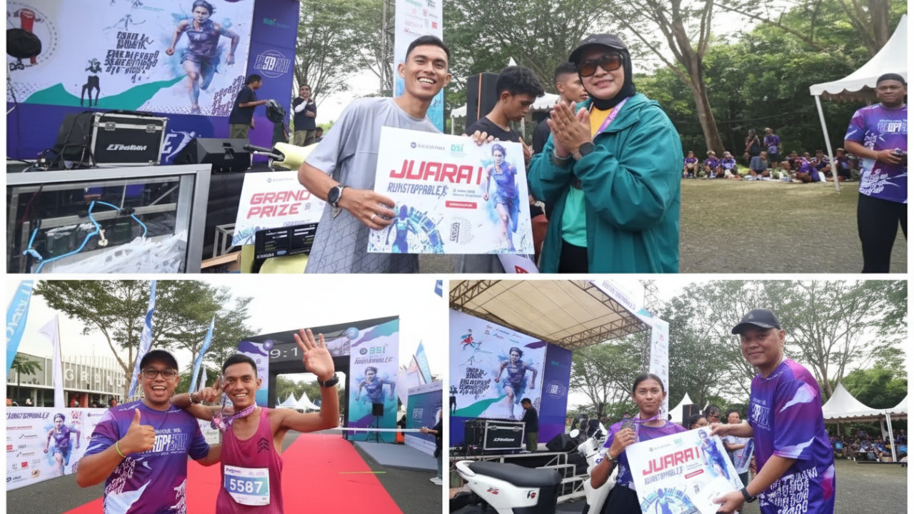 Runstoppable Kaltim Post 2026 saat Atlet menerima apresiasi.