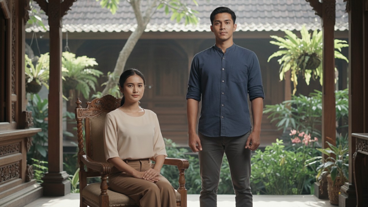 posisi tubuh tegap saat duduk dan berdiri yang mencerminkan postur ideal.