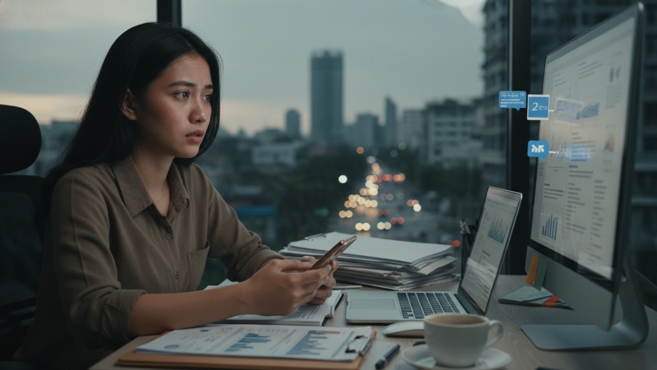Aktivitas kerja dan stres harian yang memengaruhi kulit.