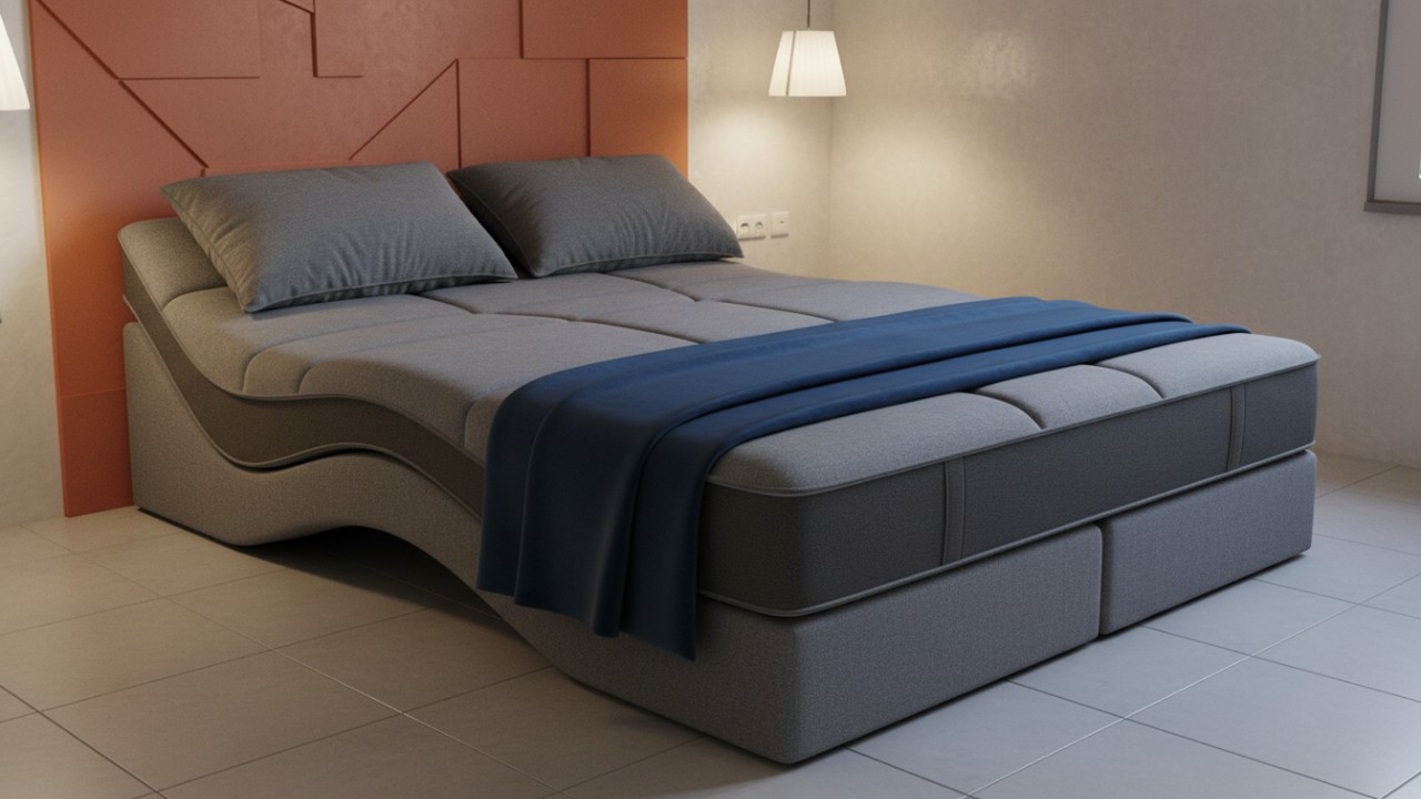 Kasur busa modern dengan desain ergonomis untuk kenyamanan tidur.