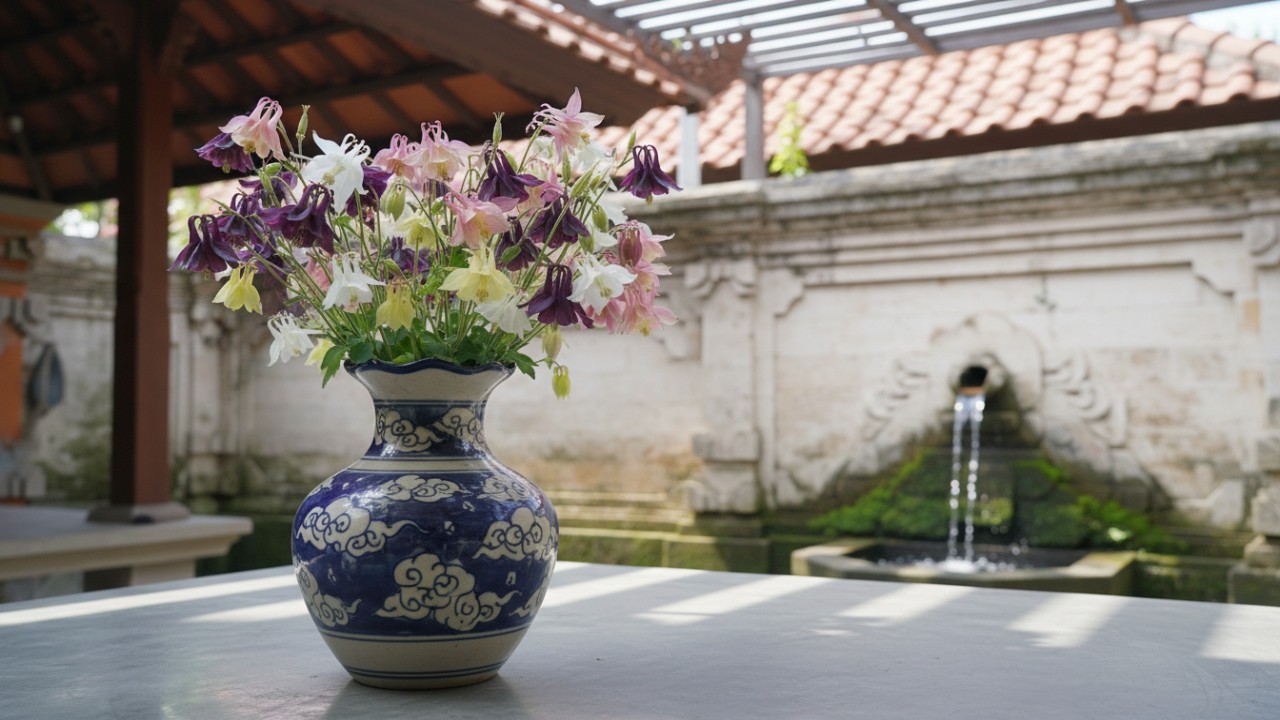 Columbine mempercantik area setengah teduh