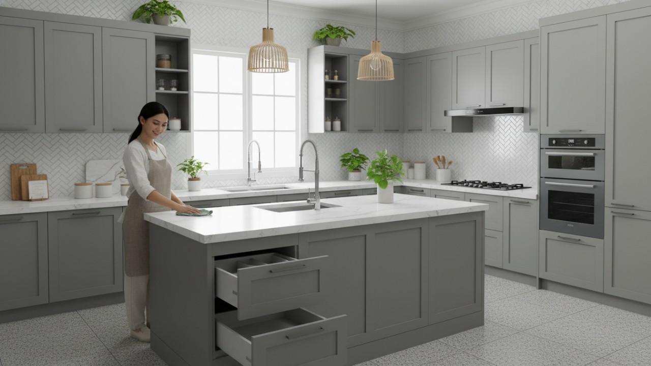 penting perawatan dan kebersihan lemari aluminium di dapur