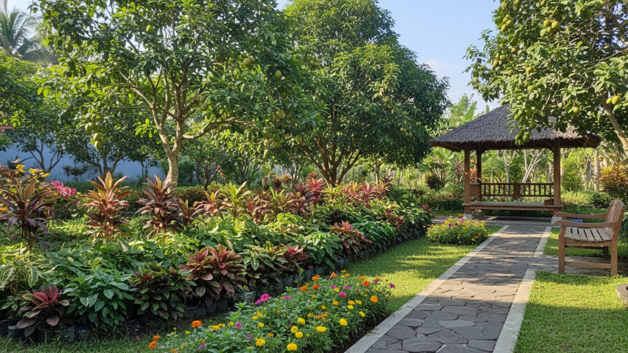 penataan yang tepat agar kebun tetap rapi dan nyaman