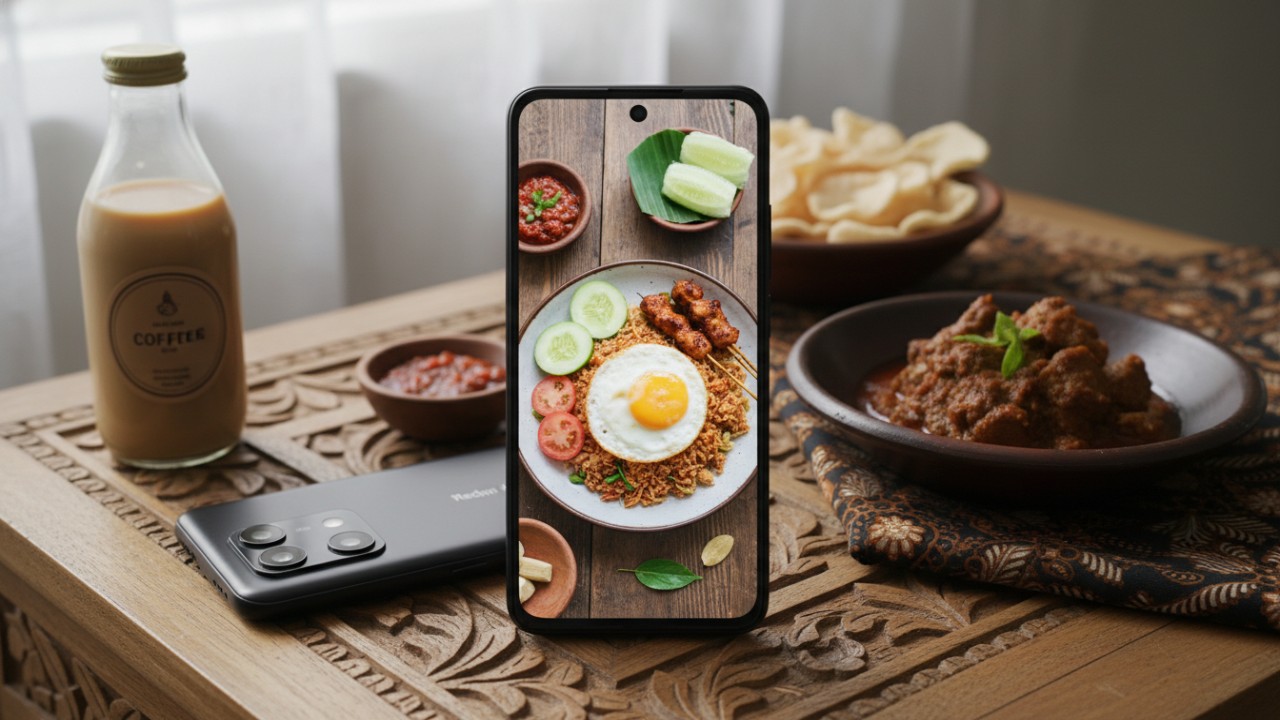 Redmi Note 13 menghasilkan detail tajam pada objek makanan dan produk.