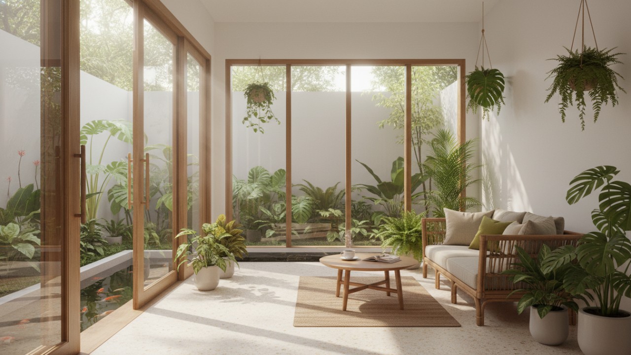 Pencahayaan alami membantu efisiensi energi hunian.