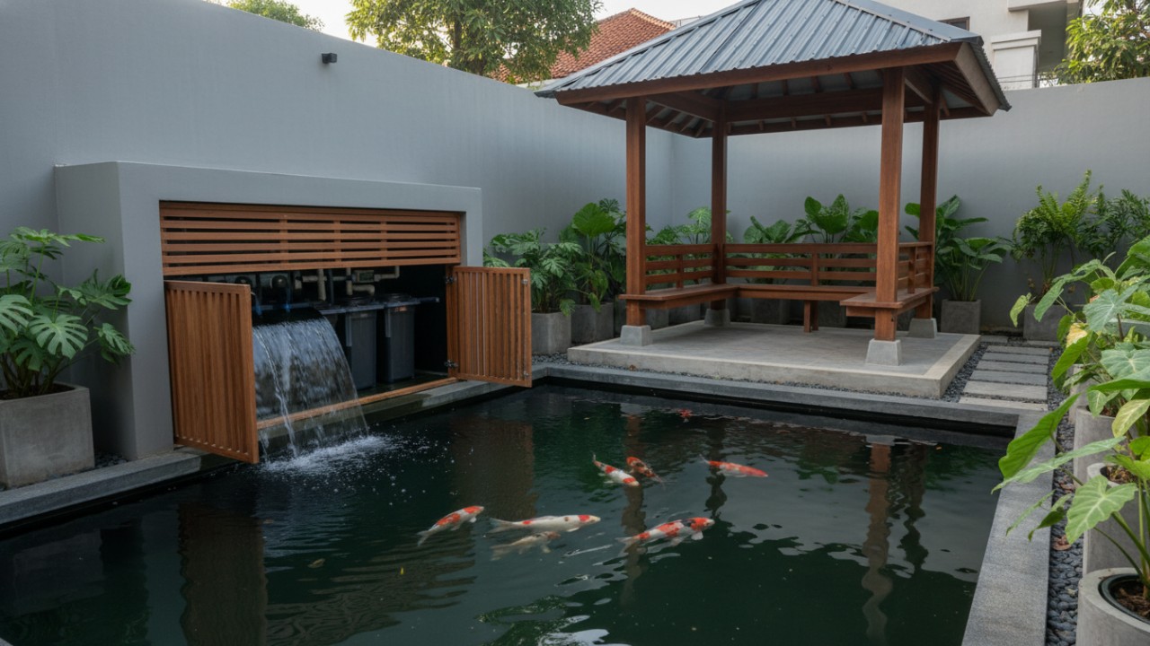 Area gazebo sebagai ruang interaksi keluarga.