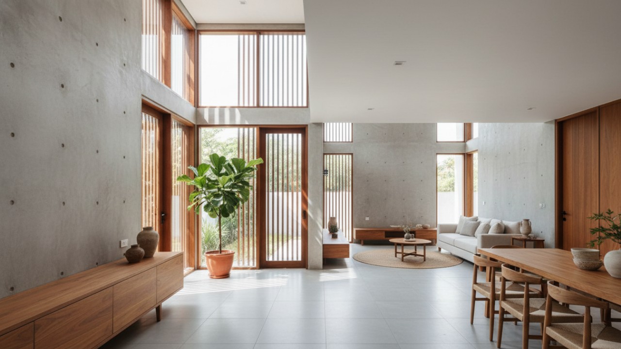 Pencahayaan alami menjadi elemen vital dalam rumah minimalis modern