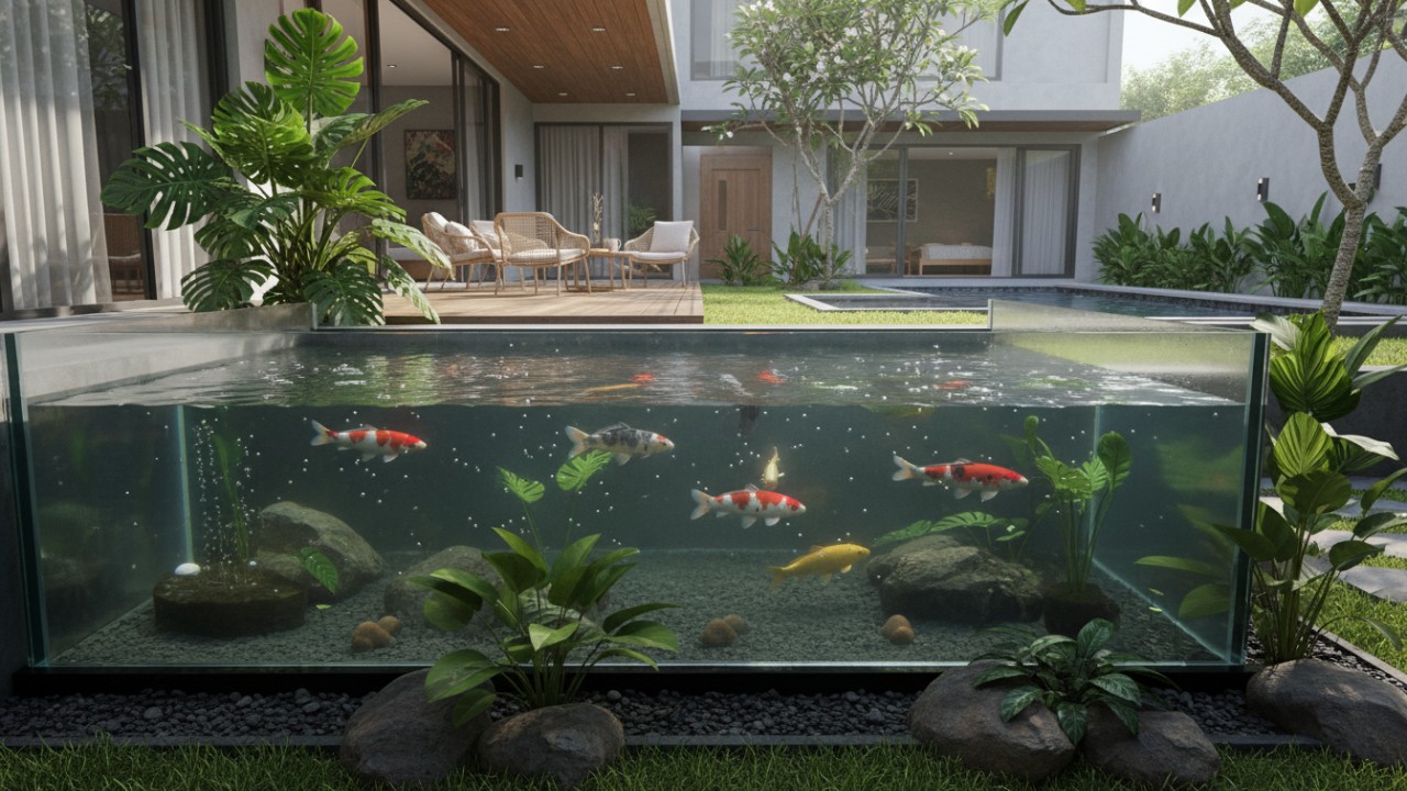 penting integrasi taman dan perawatan kolam ikan kaca