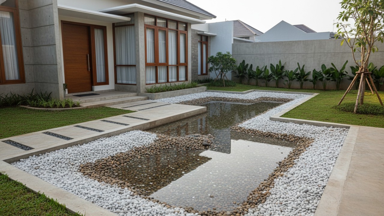 taman rumah yang nyerap air hujan