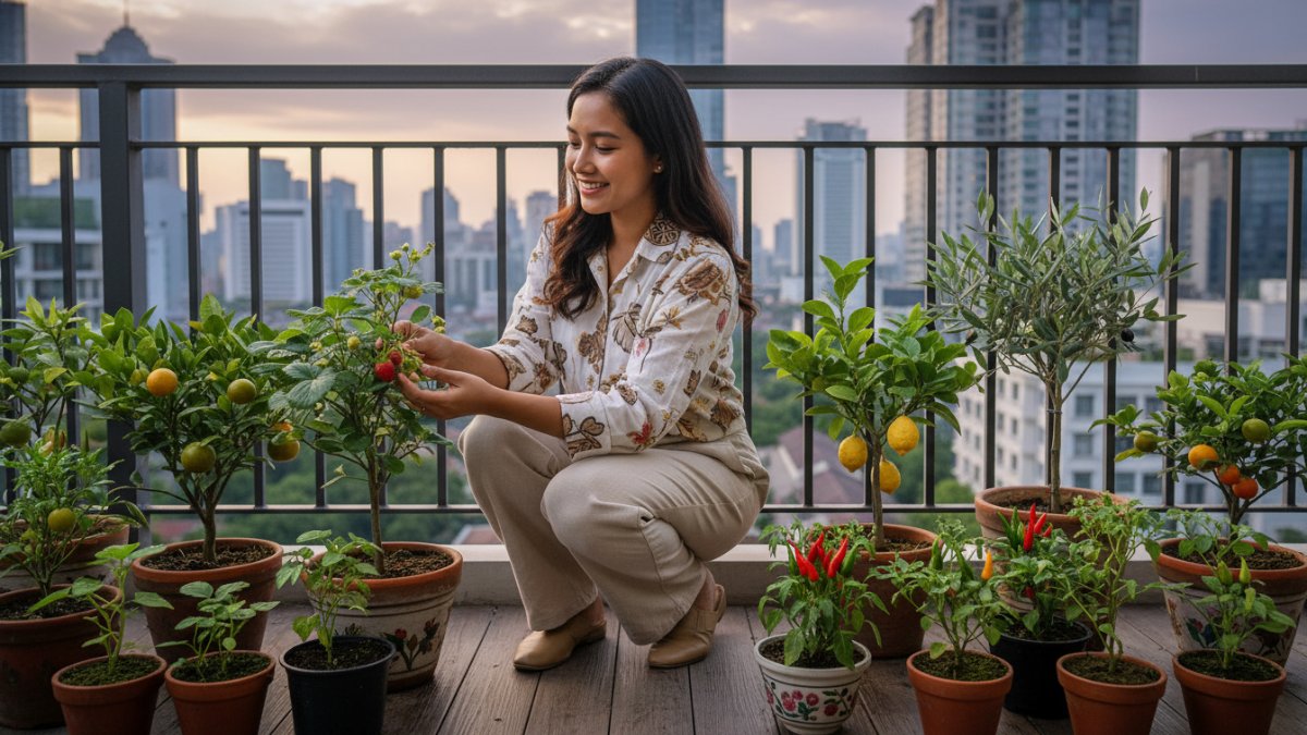 Menata Balkon Perkotaan agar Berbuah dan Tetap Rapi