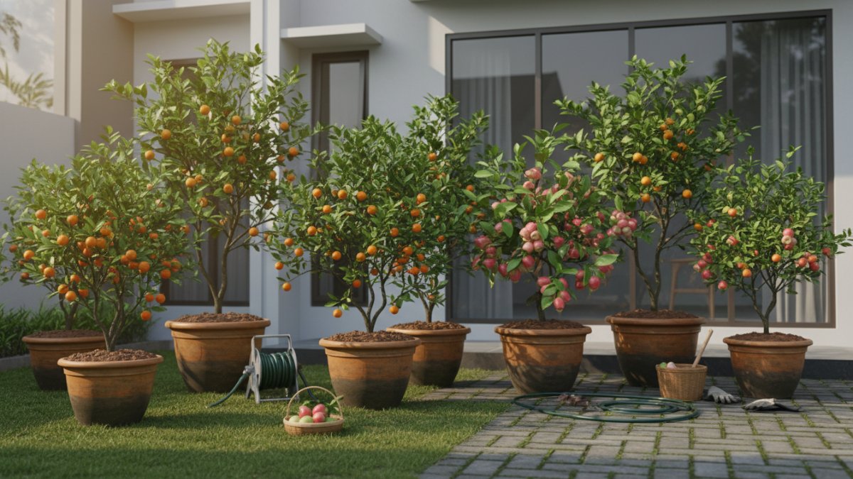 tanaman buah yang di taruh didepan rumah