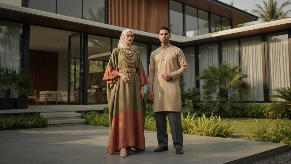 Busana Lebaran 2026 dengan palet warna alami dan potongan longgar yang elegan.