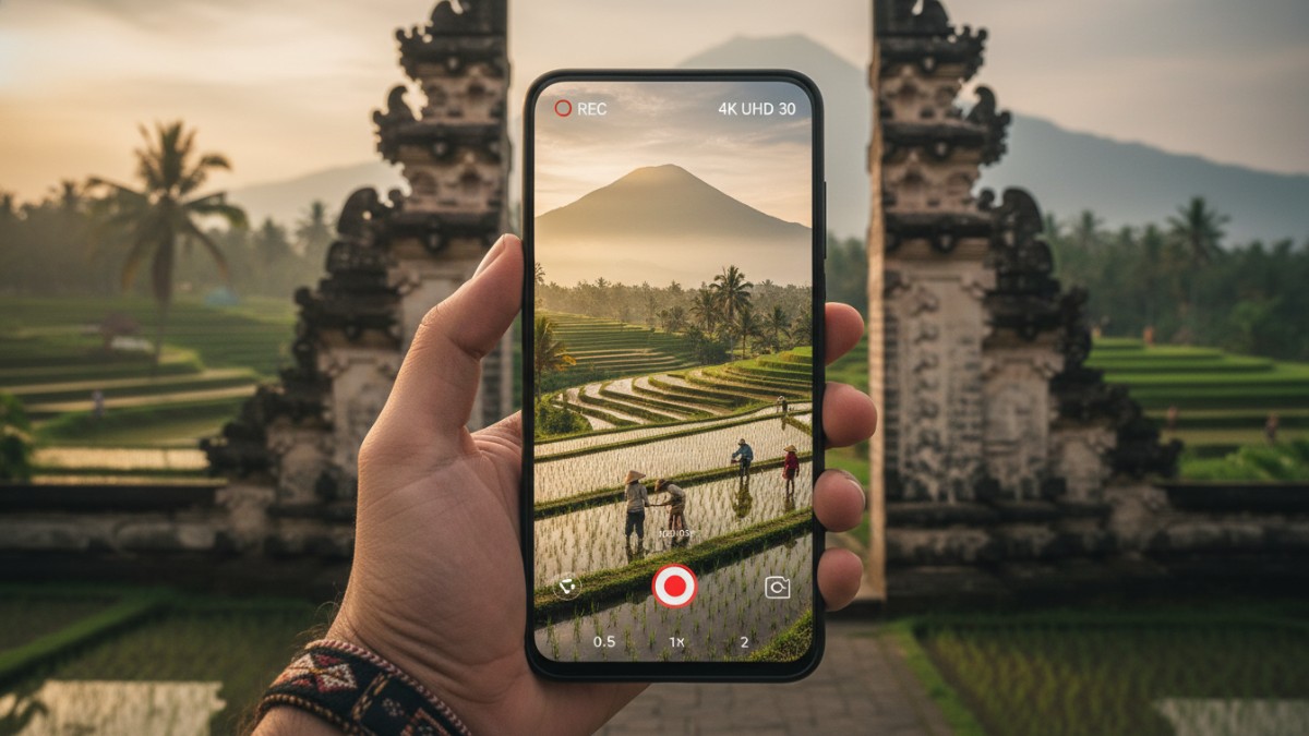 Tampilan layar perekaman video Galaxy A54 dengan resolusi 4K yang praktis.
