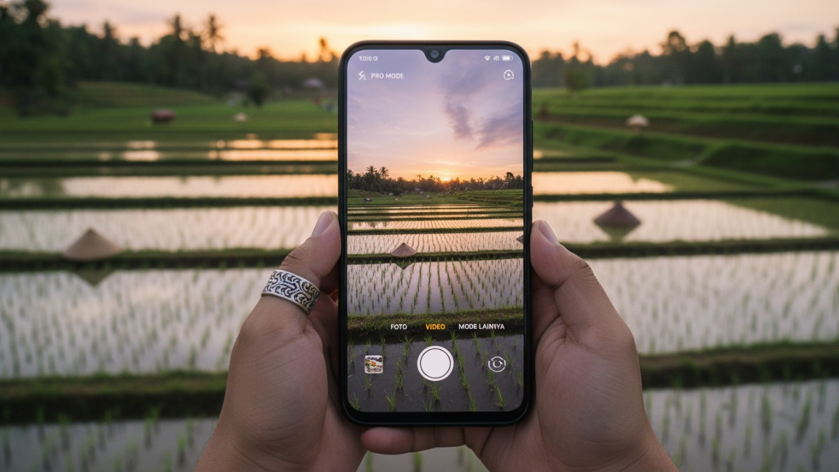 Antarmuka kamera Galaxy A54 yang sederhana dan mudah diakses kreator pemula.