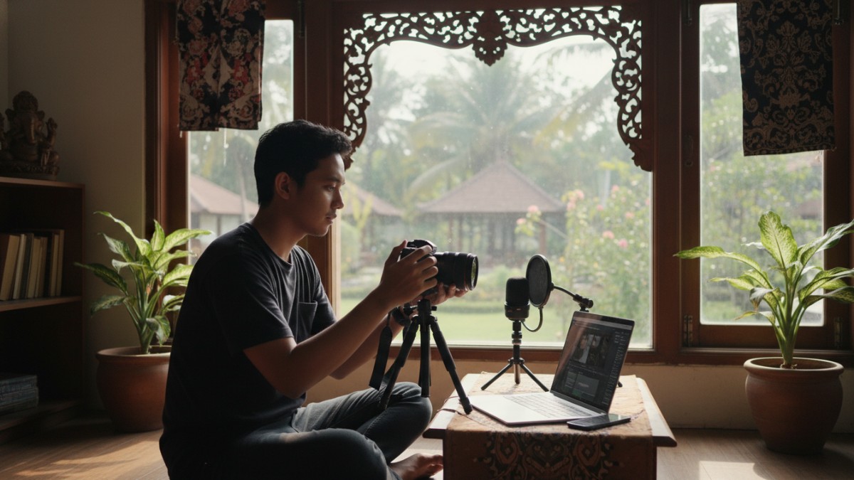 Memanfaatkan cahaya jendela untuk vlog indoor dengan kamera A54