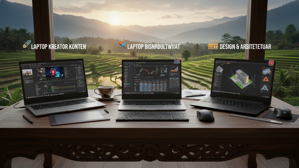 Perbandingan laptop berdasarkan fungsi kerja profesional.