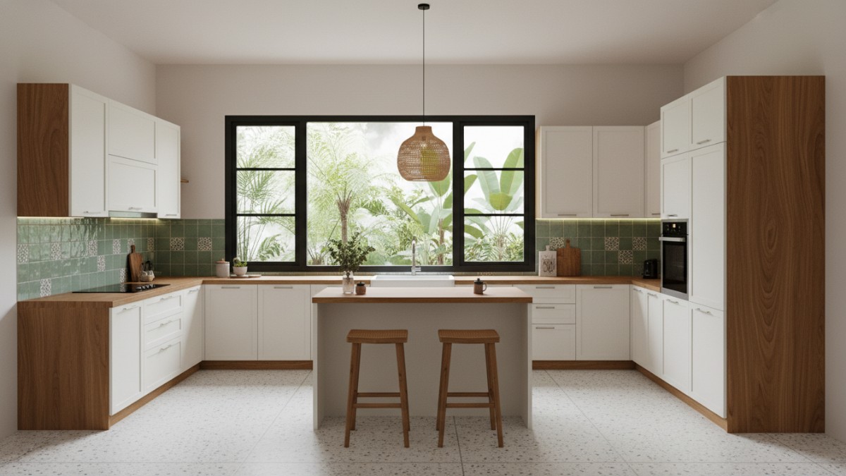 Tampilan bersih membuat dapur terasa modern tanpa kesan penuh.