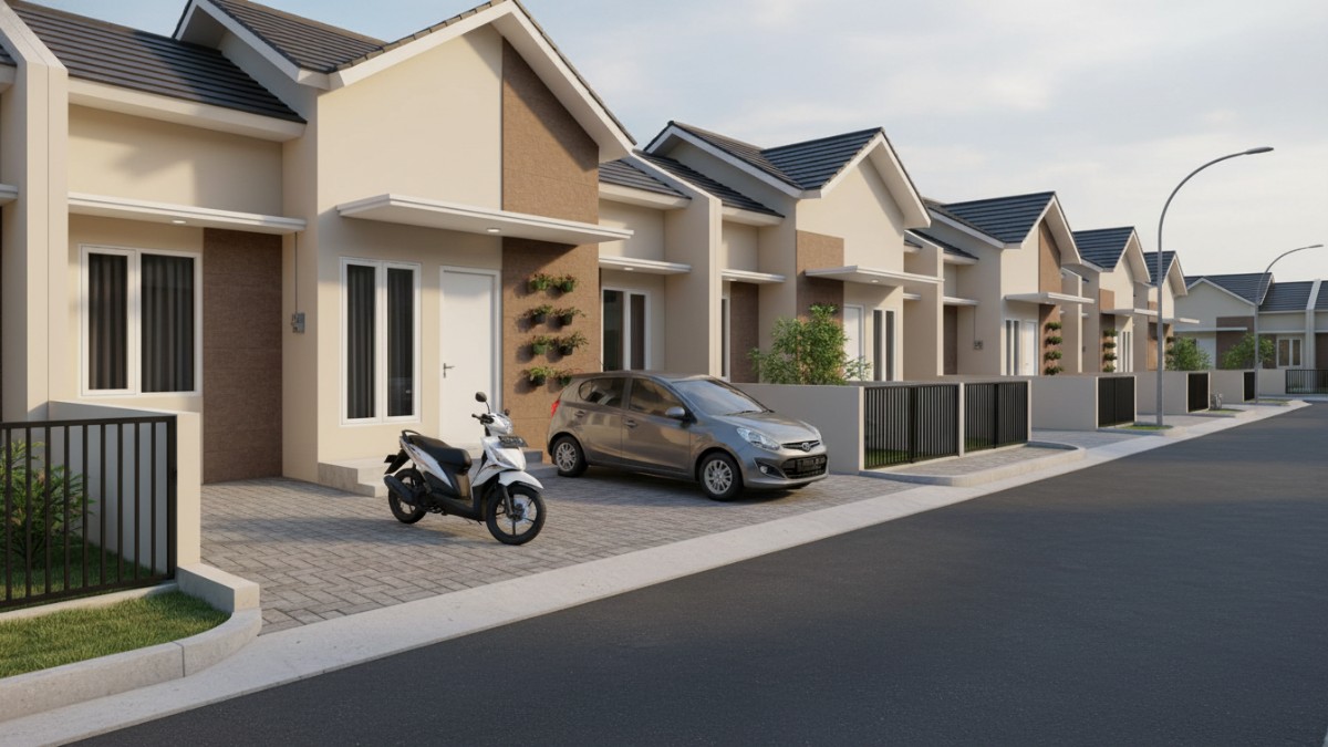 Parkir sejajar menjadi solusi realistis untuk rumah tipe 21 dengan lahan terbatas