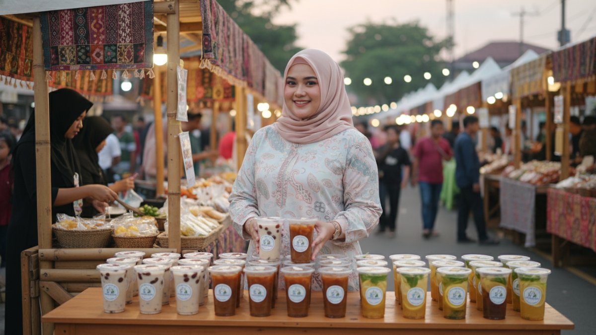 Aneka takjil Ramadan dengan pemanis alami menonjolkan warna dan tekstur yang menggugah selera.