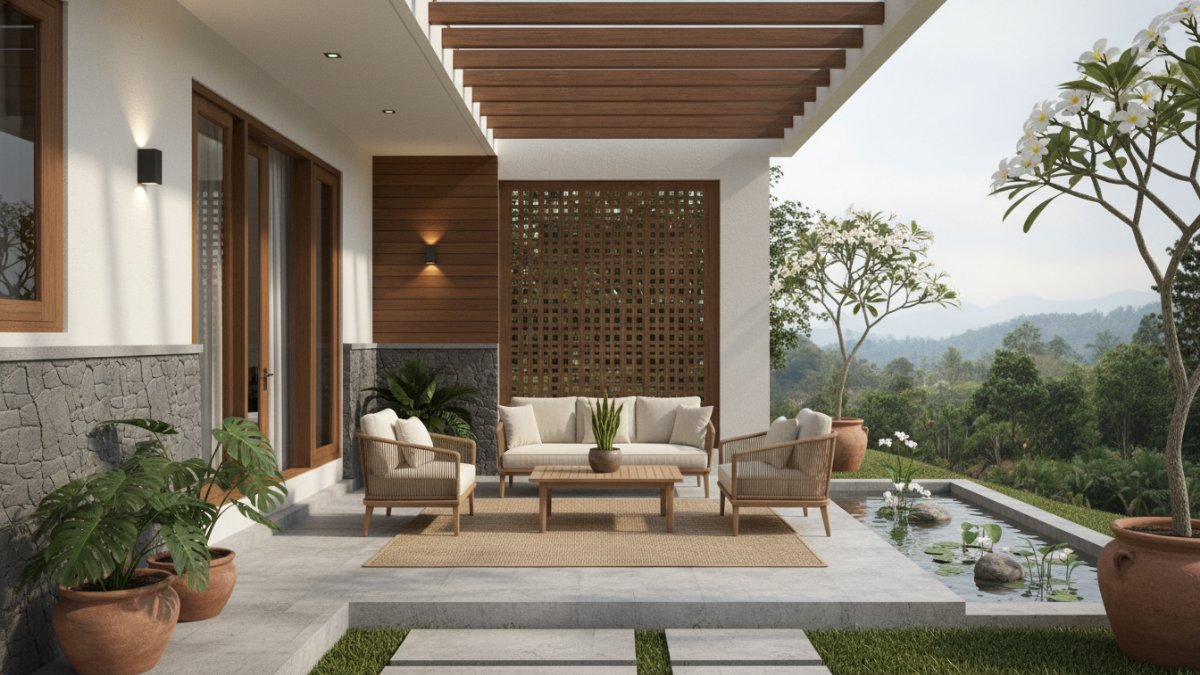 Konsep desain selaras dengan fasad rumah.