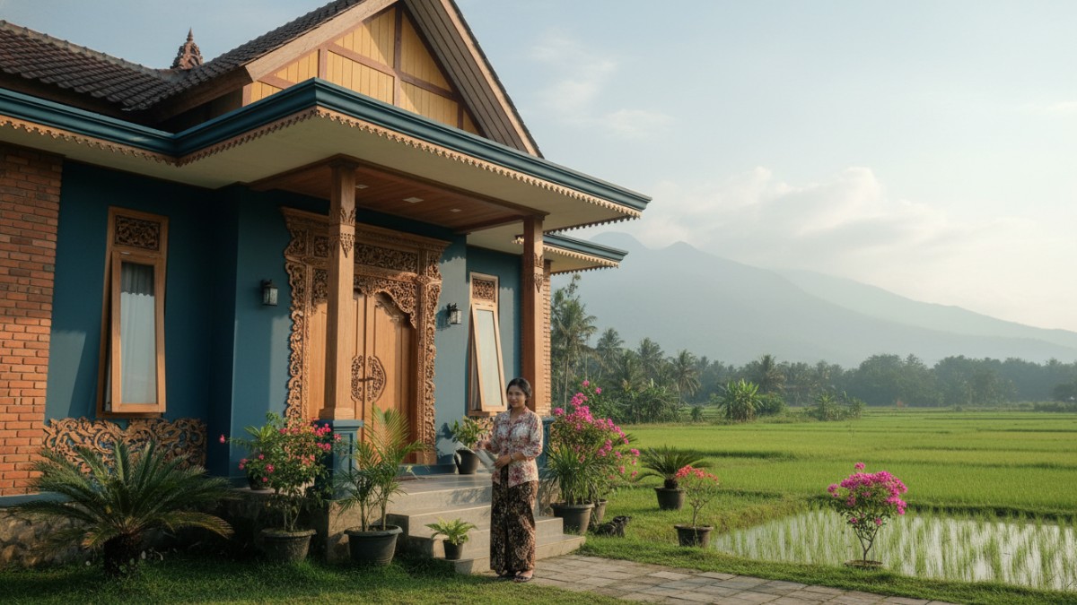 Pencahayaan alami memperkuat warna cat rumah.