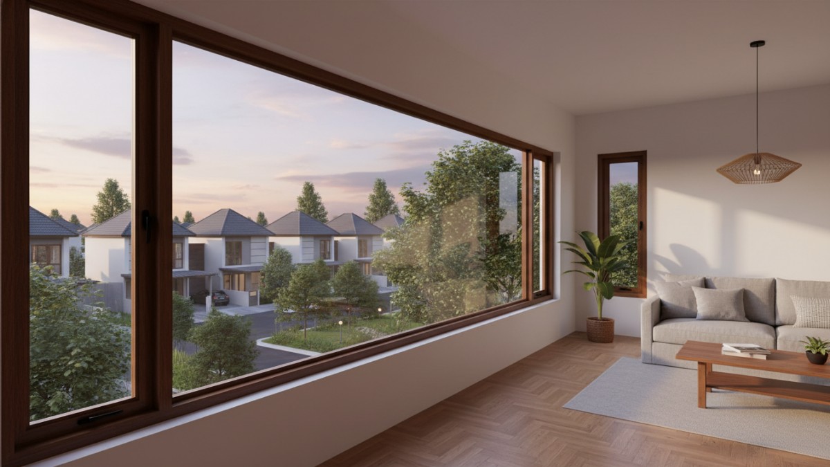 Jendela horizontal membantu memperluas pandangan visual ruangan