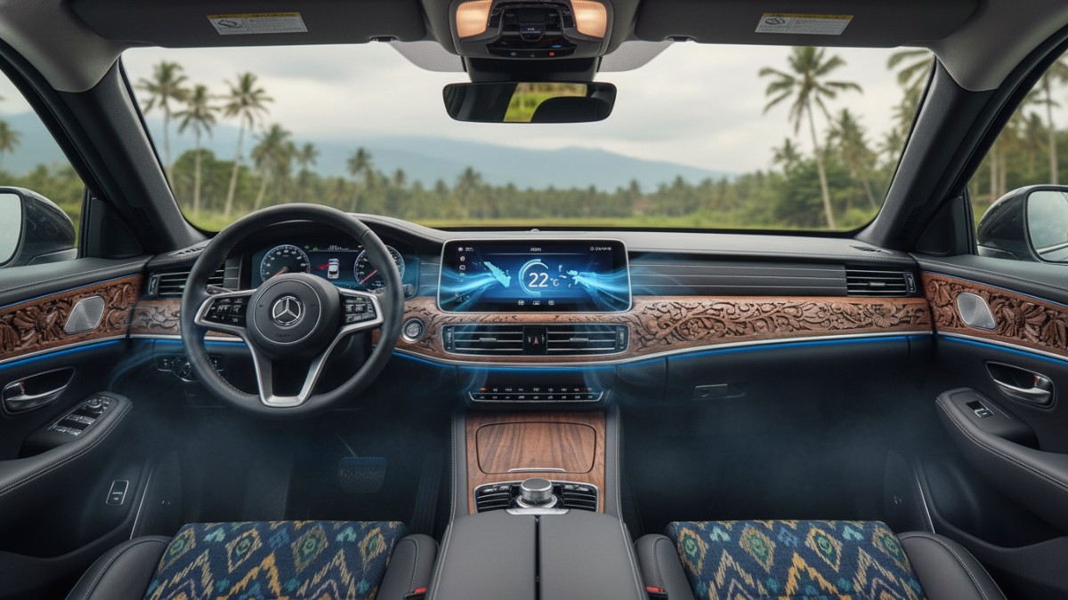 Fitur climate control menjaga suhu kabin tetap stabil.