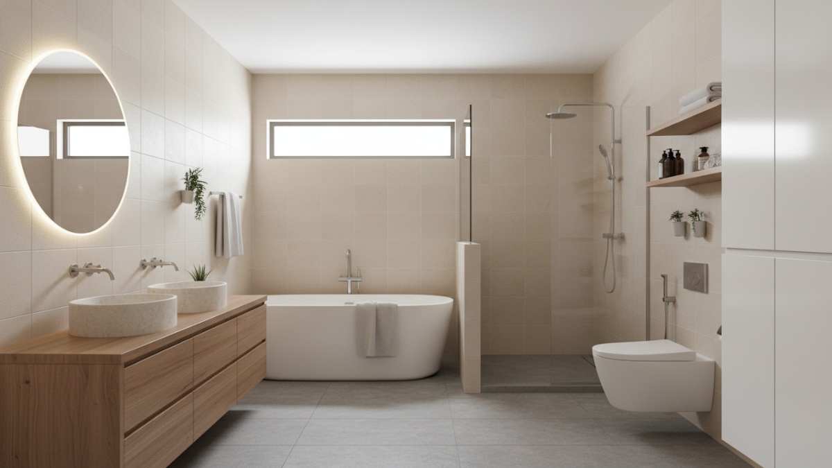 Desain kamar mandi ideal selalu berangkat dari kebutuhan pengguna. Penentuan ukuran sanitasi, area gerak, dan ruang penyimpanan yang proporsional membantu mencegah kesan sempit dan berantakan. Ruang y